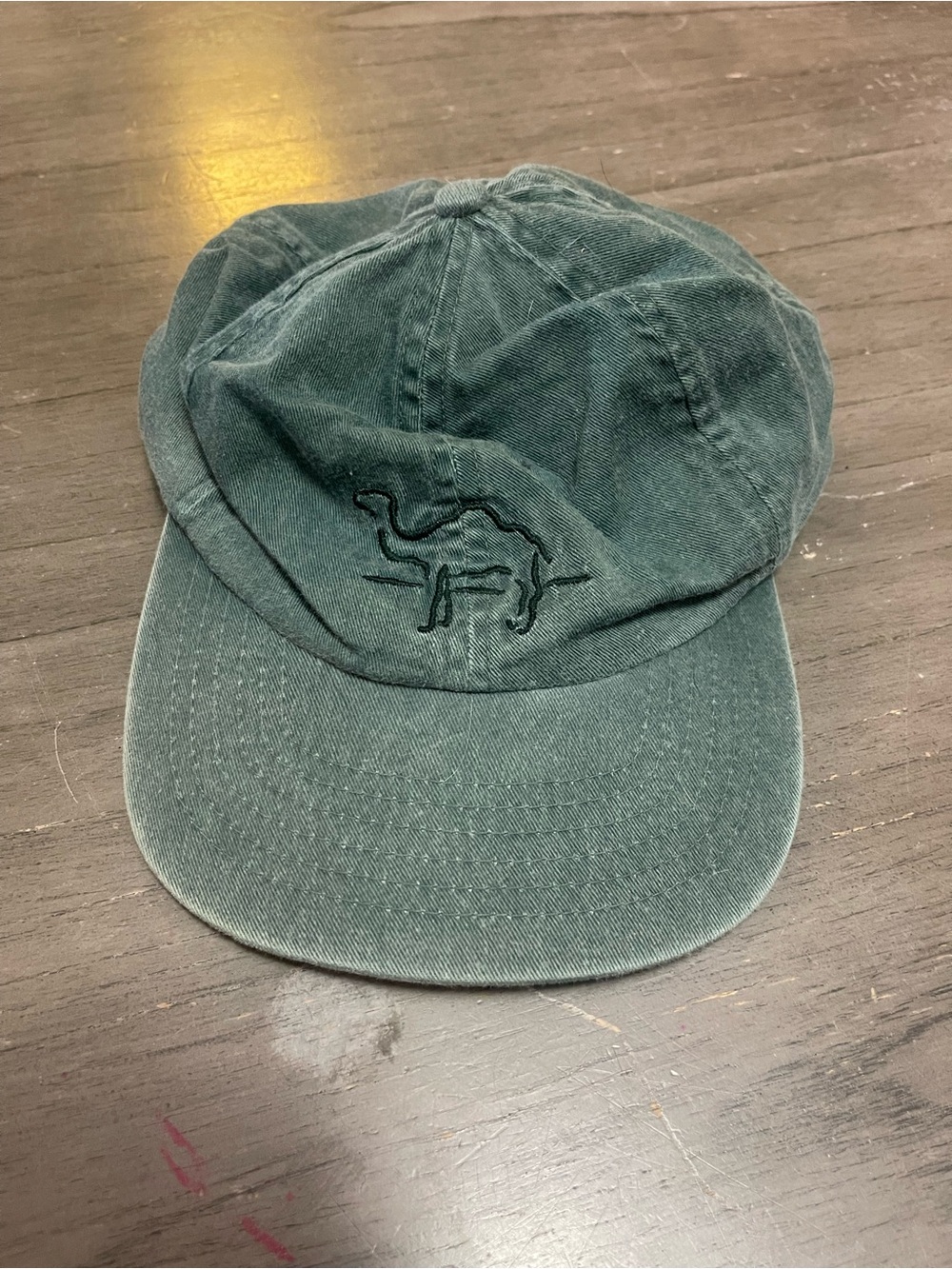 Men's Dark Green Cotton Cap with Embroidered Graphic